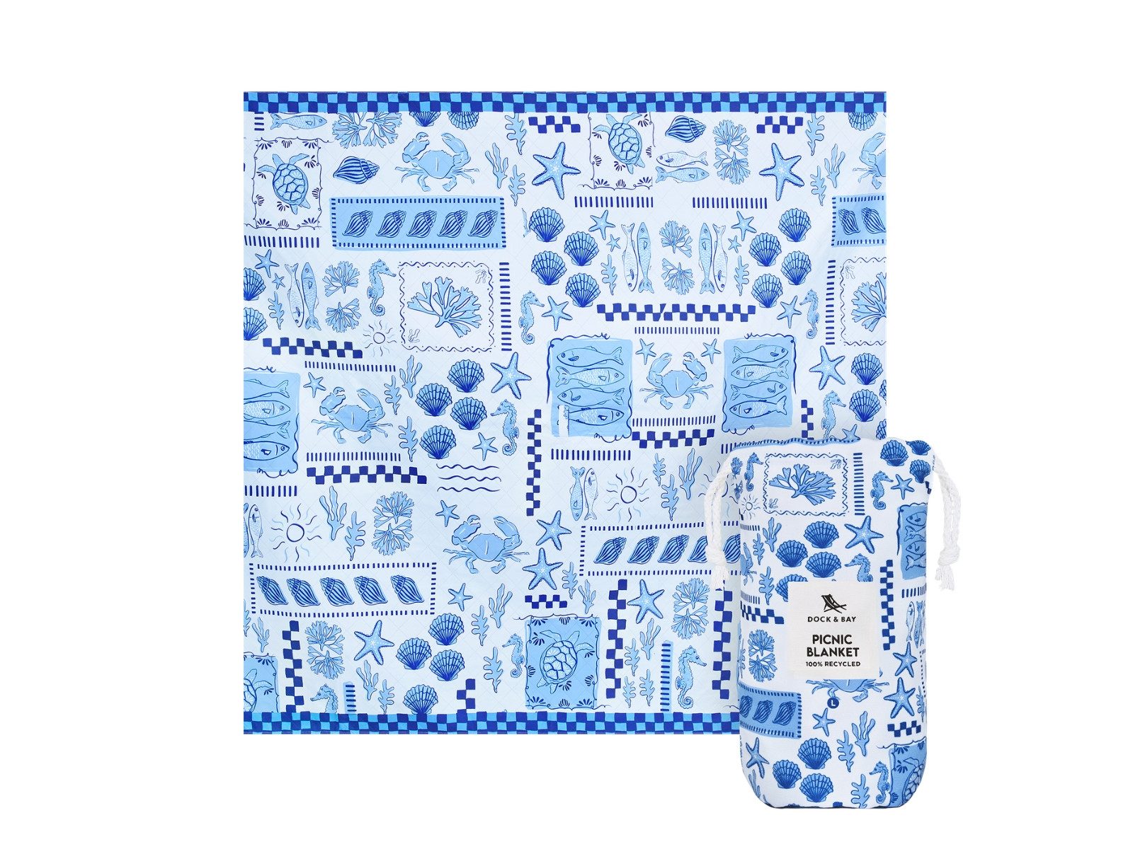 Dock & Bay LTD c/o Strandtuch Picnic Blanket XL Grecian Shores 240x170cm, 100% Polyester (PICNIC-DES-XL-GRCSHR)