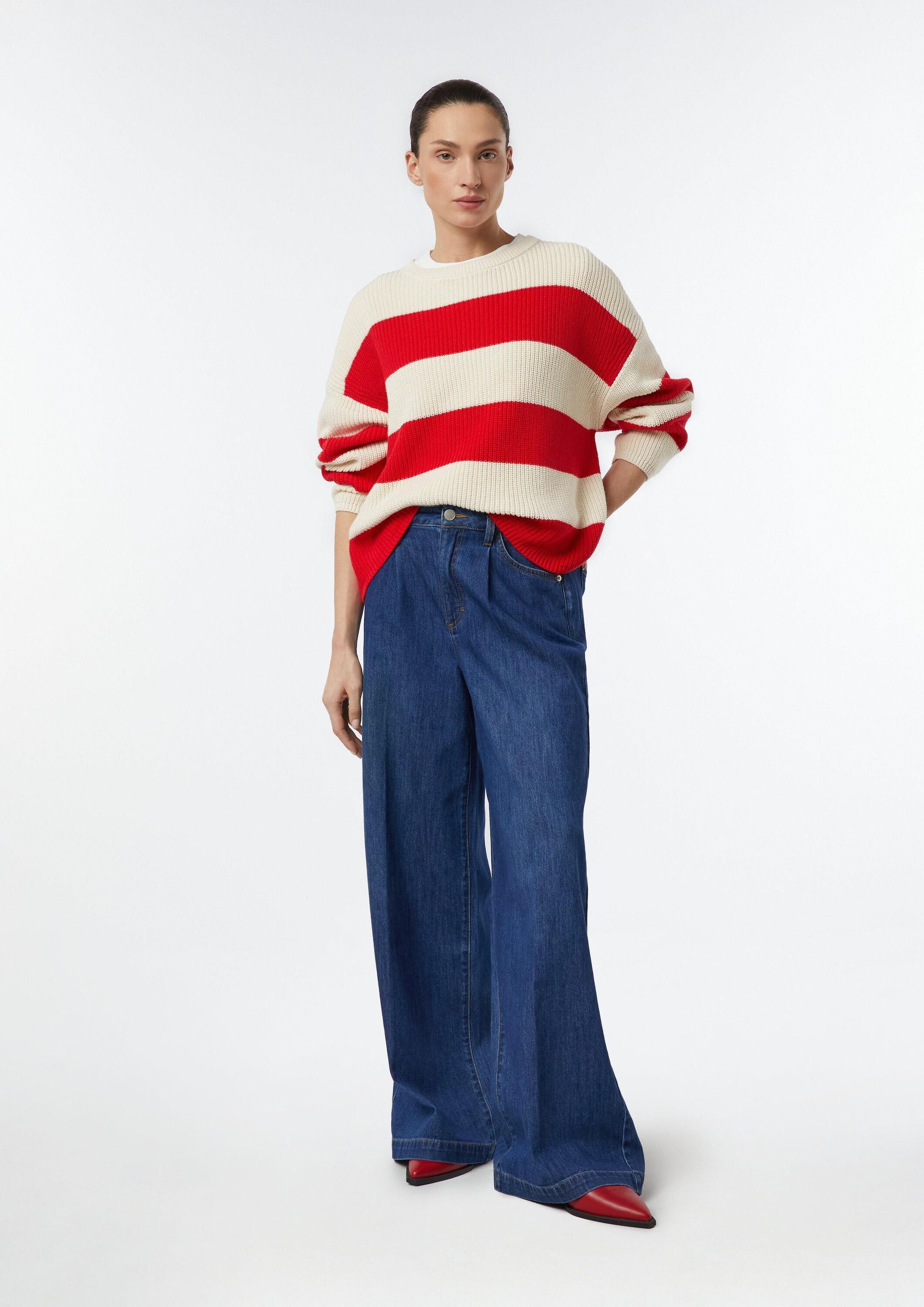 comma Weite Jeans Jeans-Hose Wide-Leg-Denim mit Bundfalte günstig online kaufen