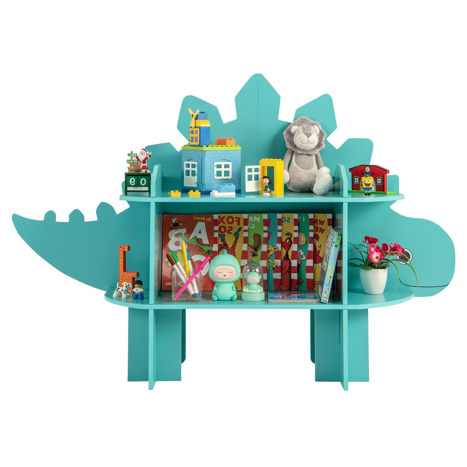 KOMFOTTEU Bücherregal, Kinderregal mit 2-stufigen offenen Regalen