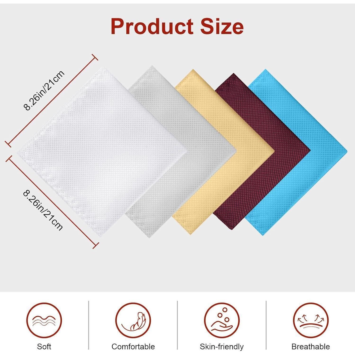 LuxusKollektion Krawatte Einstecktuch Herren Halter Vorgefaltet Pochette #B-22 x 22 cm (Weiß)