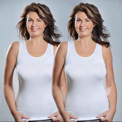 Toker Collection® Unterhemd Damen Achselhemd mit Modal 2 Stück = 1 Preis (Packung, 2 Stück = 1 Preis) Doppelpack
