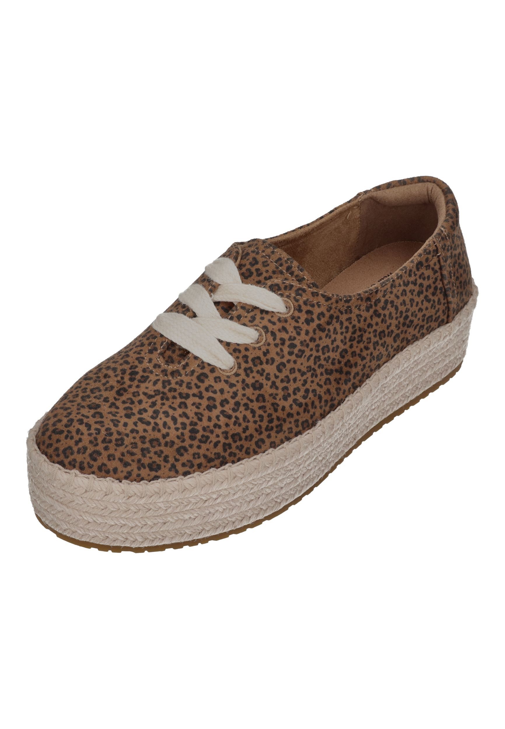 TOMS VALENCIA LACE UP Espadrille toffee leopard print