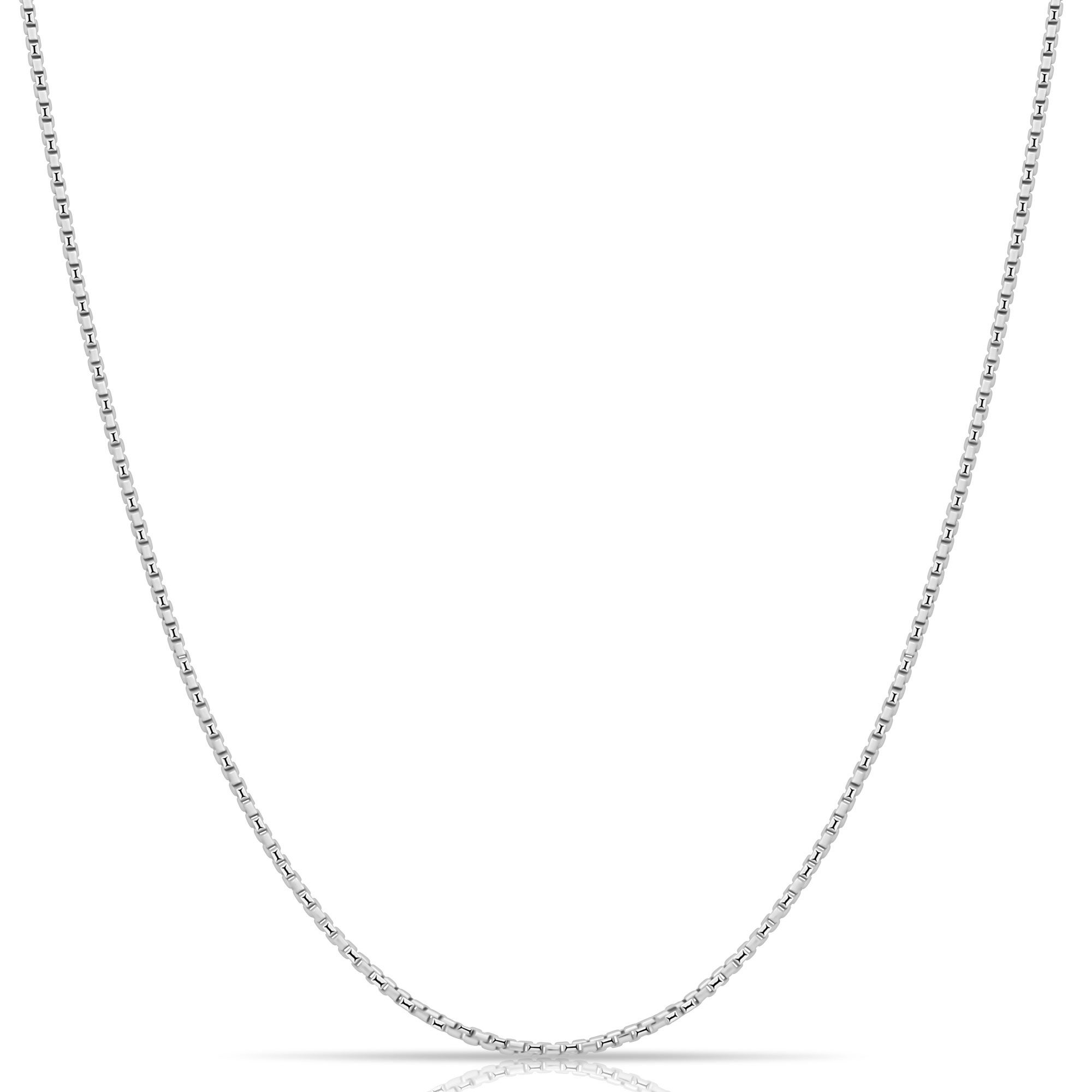 Silberkette Venezianerkette Rund 1,5 mm 925er Silber Rhodiniert Hochglanzpoliert