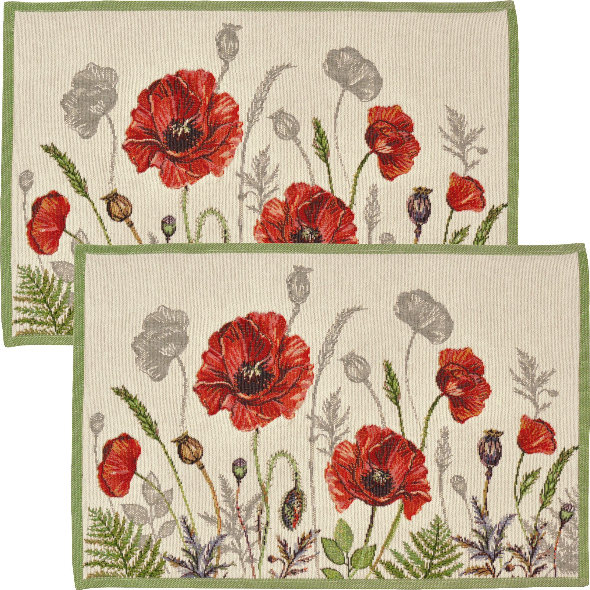 sander table + home Platzset Tischset "Poppy Meadow" 2er-Pack, Gobelin Blum günstig online kaufen