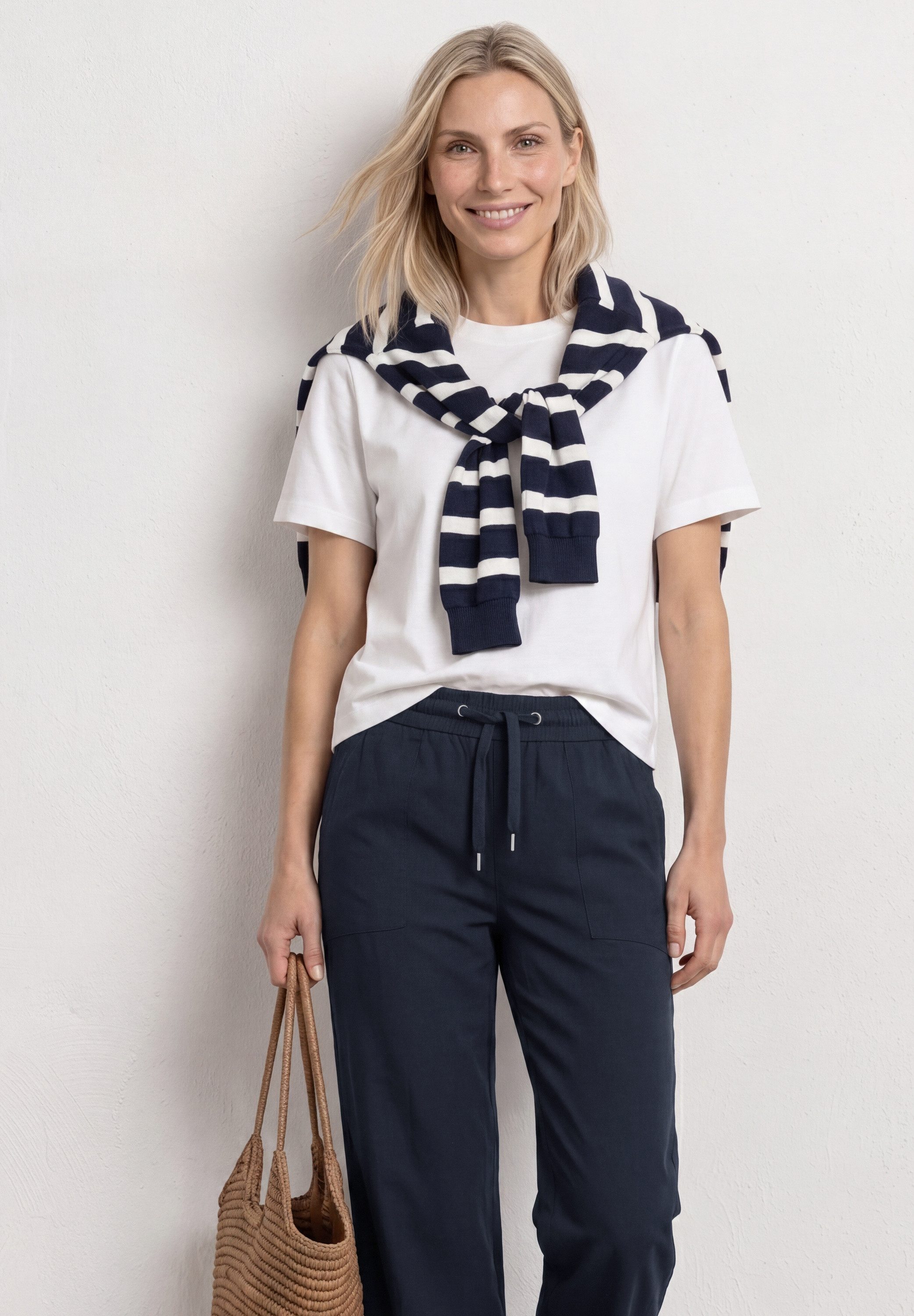 STREET ONE Stoffhose Sommerhose mit Turn-Up-Detail
