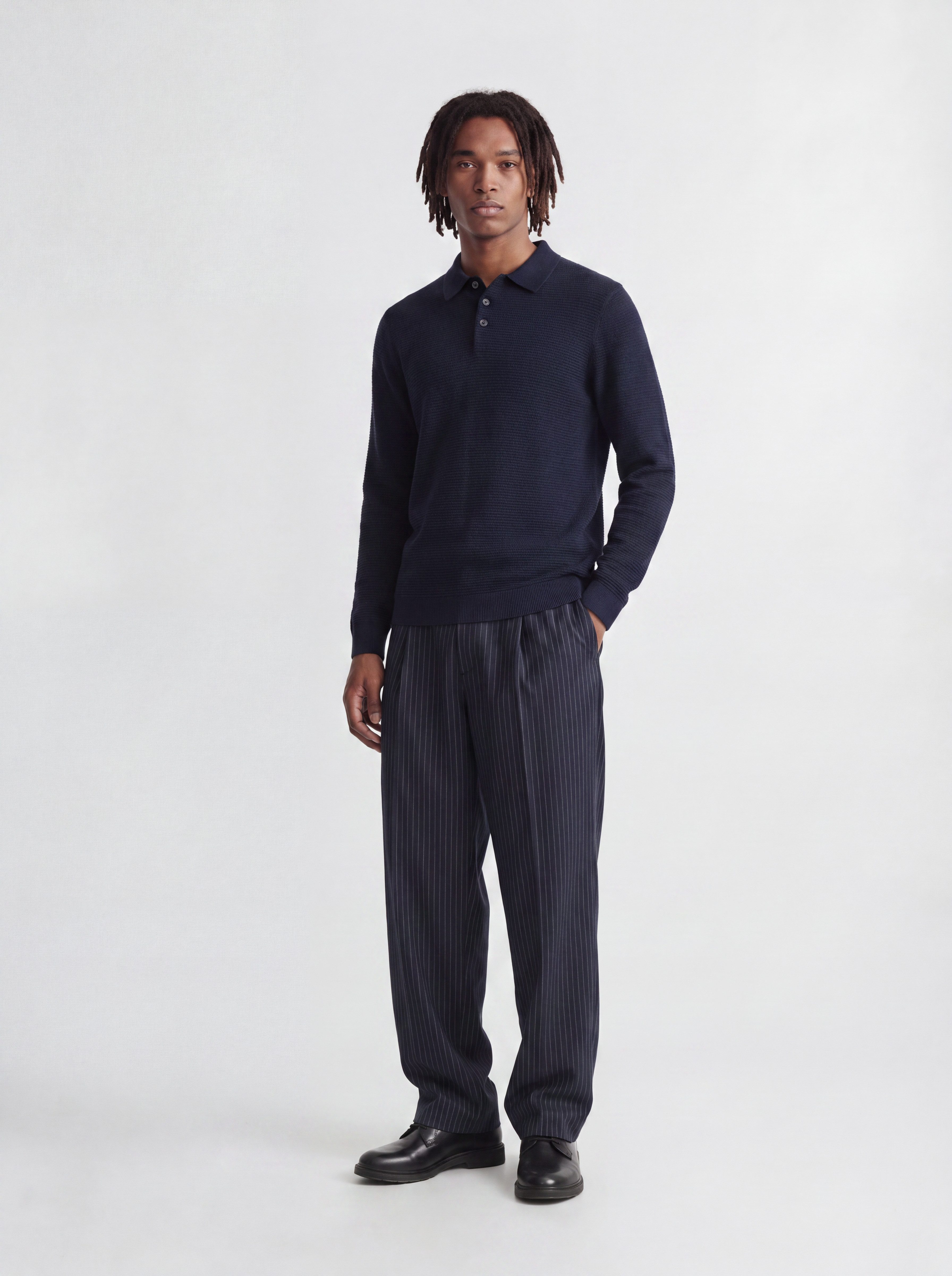 Jack & Jones Polokragenpullover JPRBLURILEY KNIT POLO LS Baumwolle – Bild 5 von 5