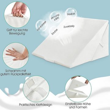 KOMFOTTEU Keilkissen Lesekissen, Memory Foam Bezug waschbar, 58x36x51cm