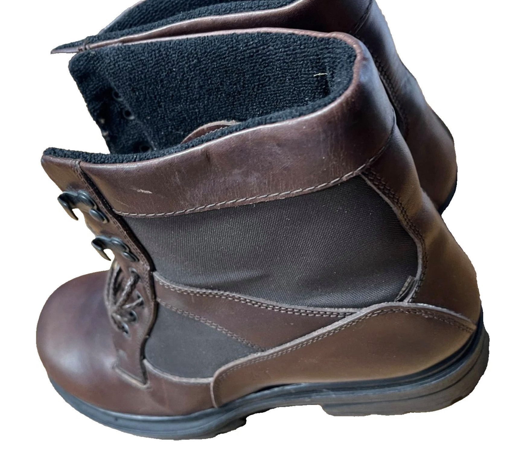Emporio Armani Trekking Boots Vintage Look Made in Italy Lederstiefel Winterboots Warmes futter,dicke Gummiprofilsohle mit hoher Griffigkeit