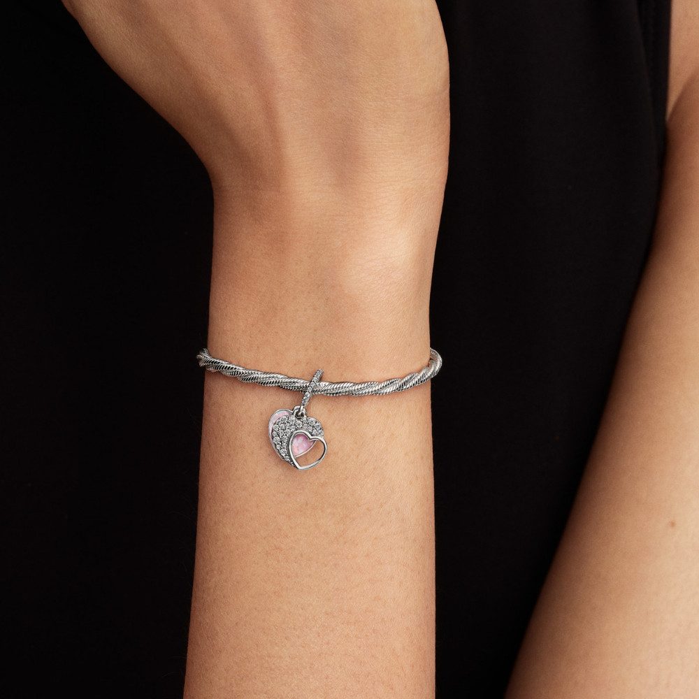 Pandora Charm Herz 794456C01, Zirkonia, Herz, Liebe, Rosa
