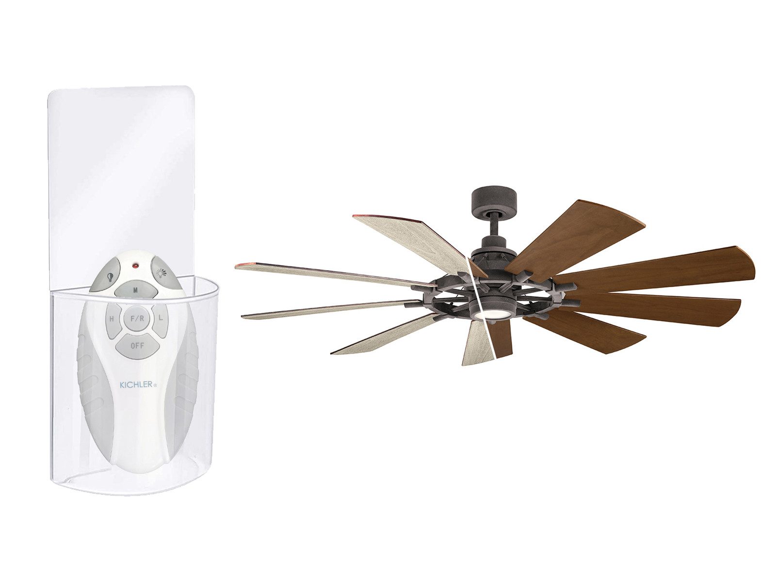 Kichler Deckenventilator, leise mit LED Licht und Fernbedienung Ø 165cm Flügel wendbar 2 Farben