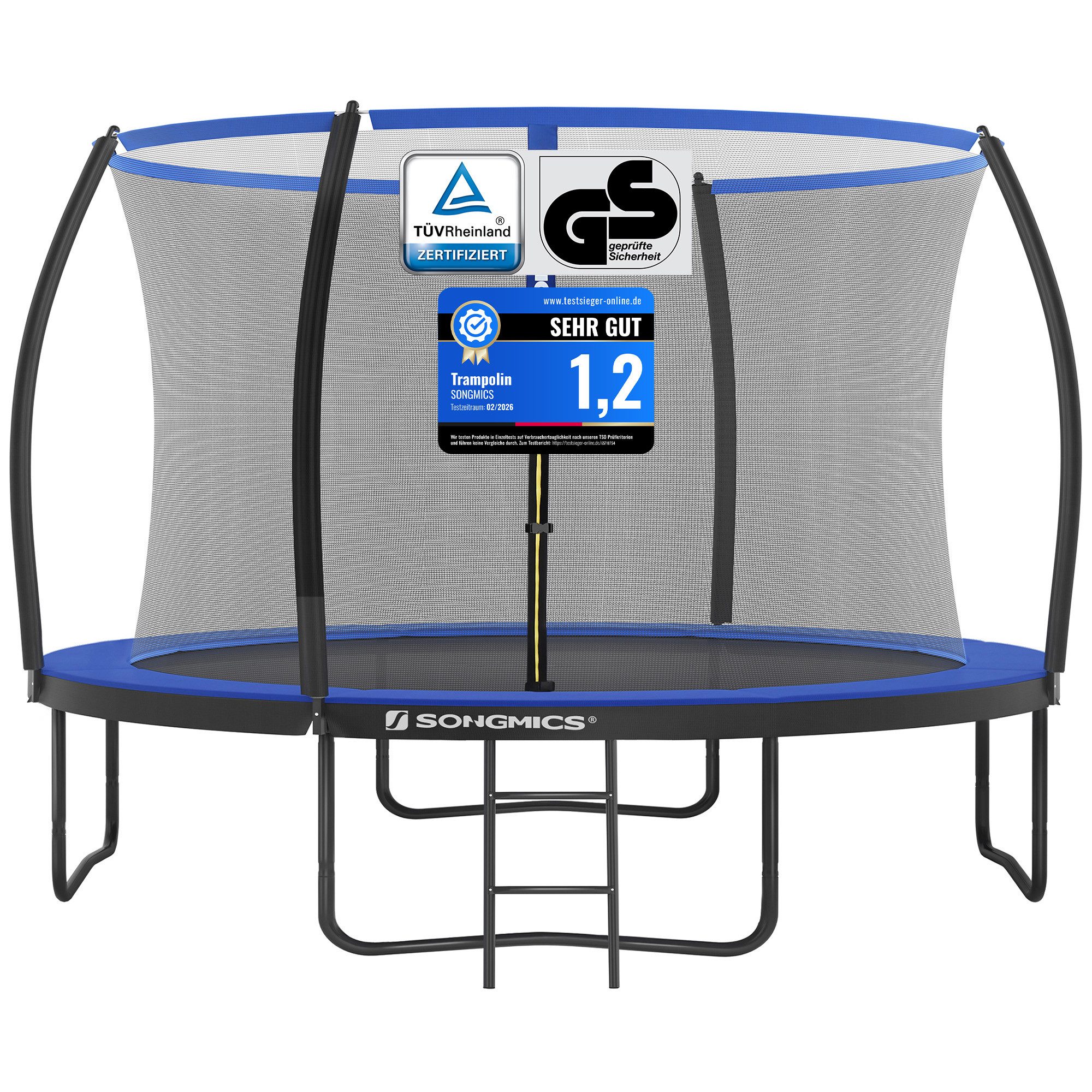SONGMICS Gartentrampolin Ø 244/305/366/427 cm, Ø 366 cm, bis zu 150 kg belastbar