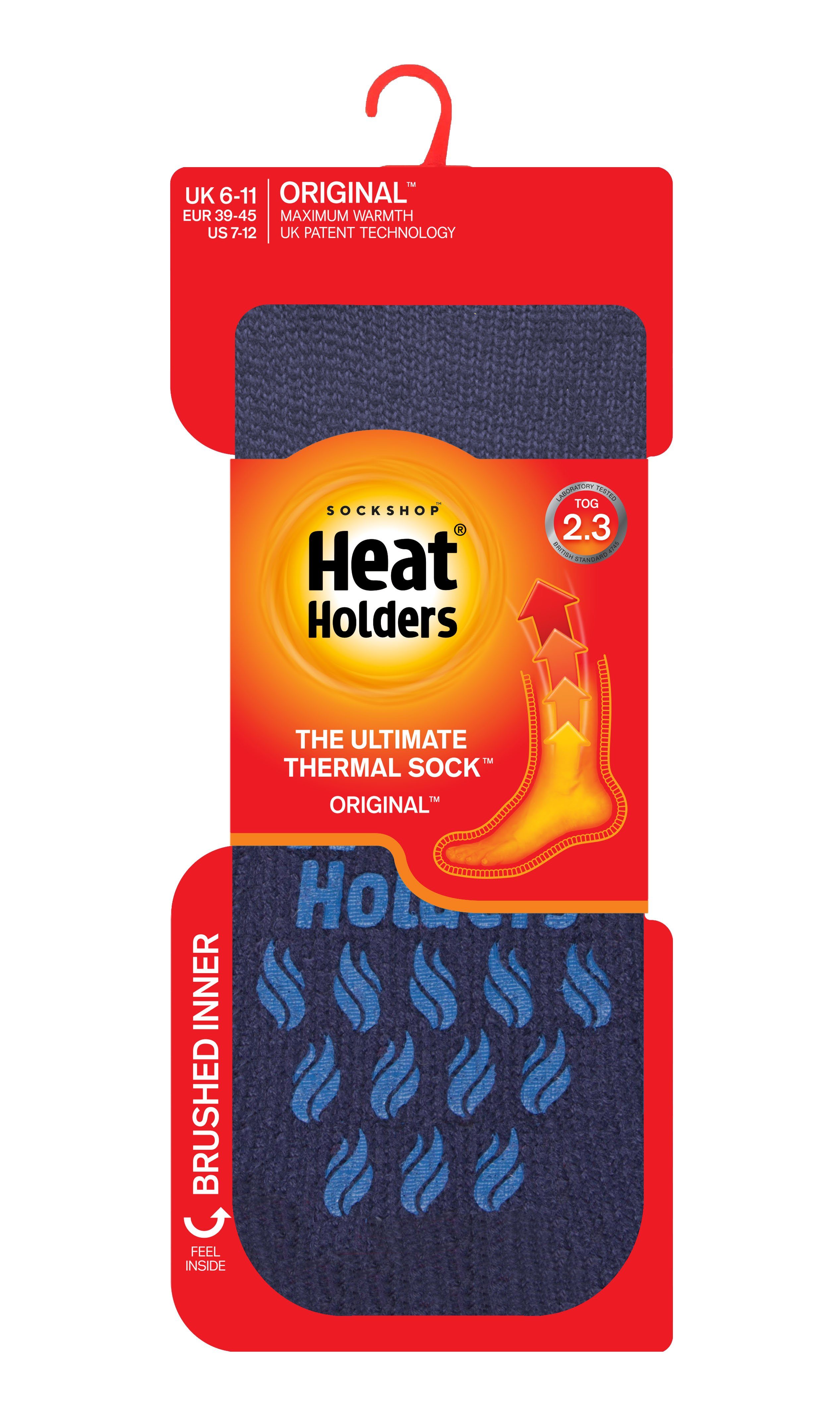 Pack) 2er Thermosocken Antirutsch Holders Heat Slipper Original ABS blue (2er Pack 39-45 deep