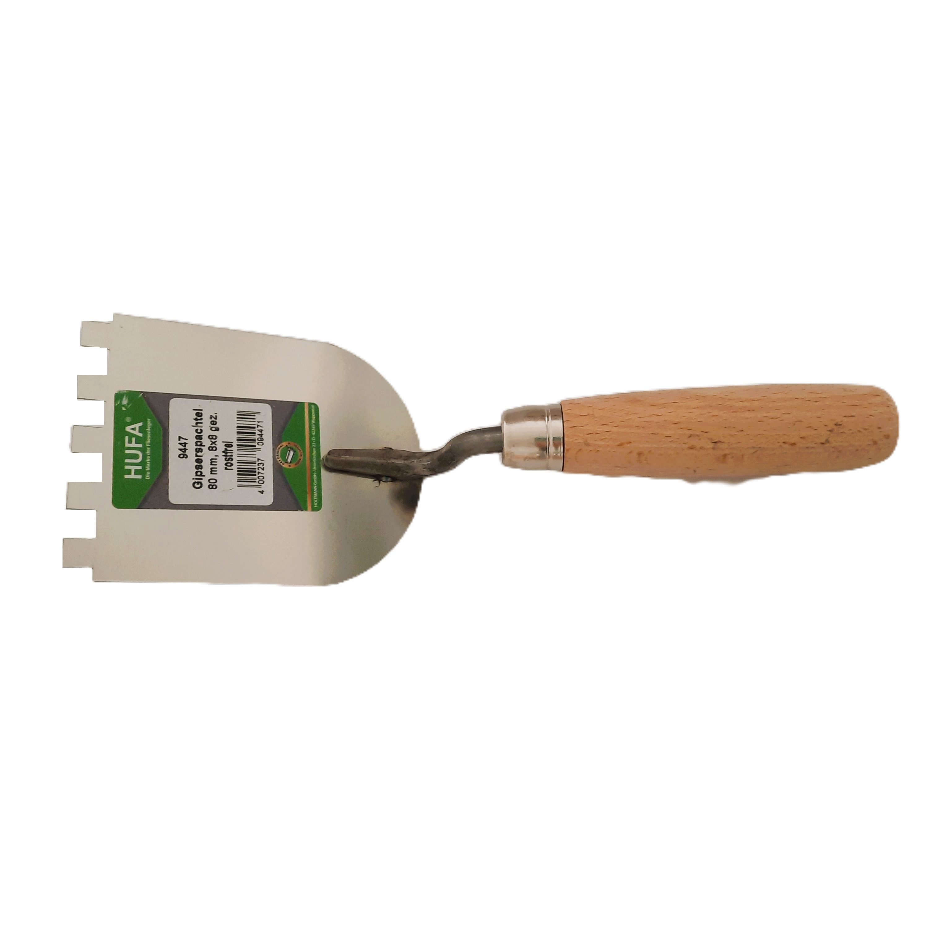 Hufa Zahnspachtel Hufa Gipserspachtel 80mm Edelstahl Holzgriff 8x8mm gezahnt