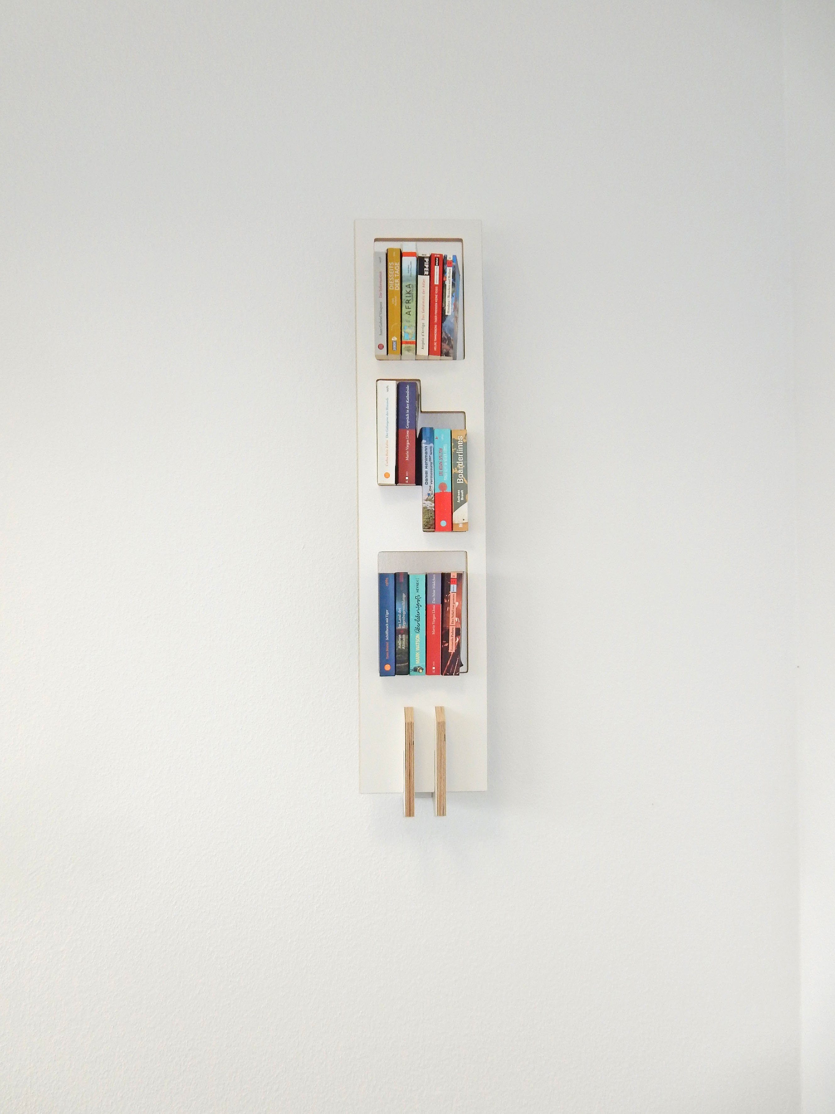 Tojo Bücherregal modernes nur in Tojo-lesestoff, Wandregal 25 cm Breite