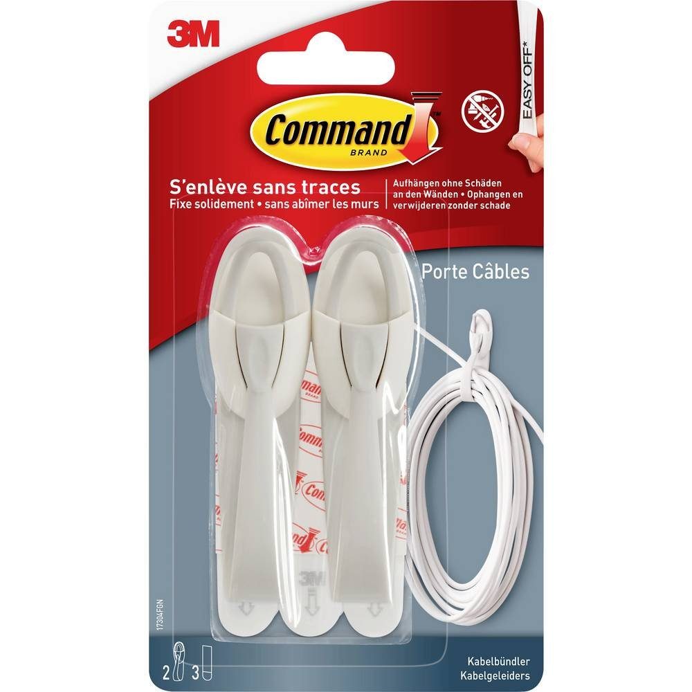 3M Klebehaken Command™ Kabelhalter, lösbar, für Fliesen, für lackiertes Holz, für Metall, für Putz