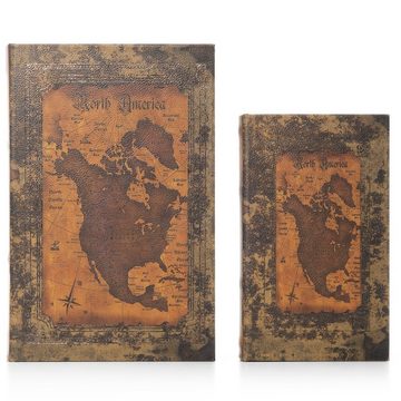 Moritz Etui Buchattrappe Nord Amerika Kontinent Karte irrelevant, Buch Safe Box Schatulle Buchhülle Geldversteck Buchtresor