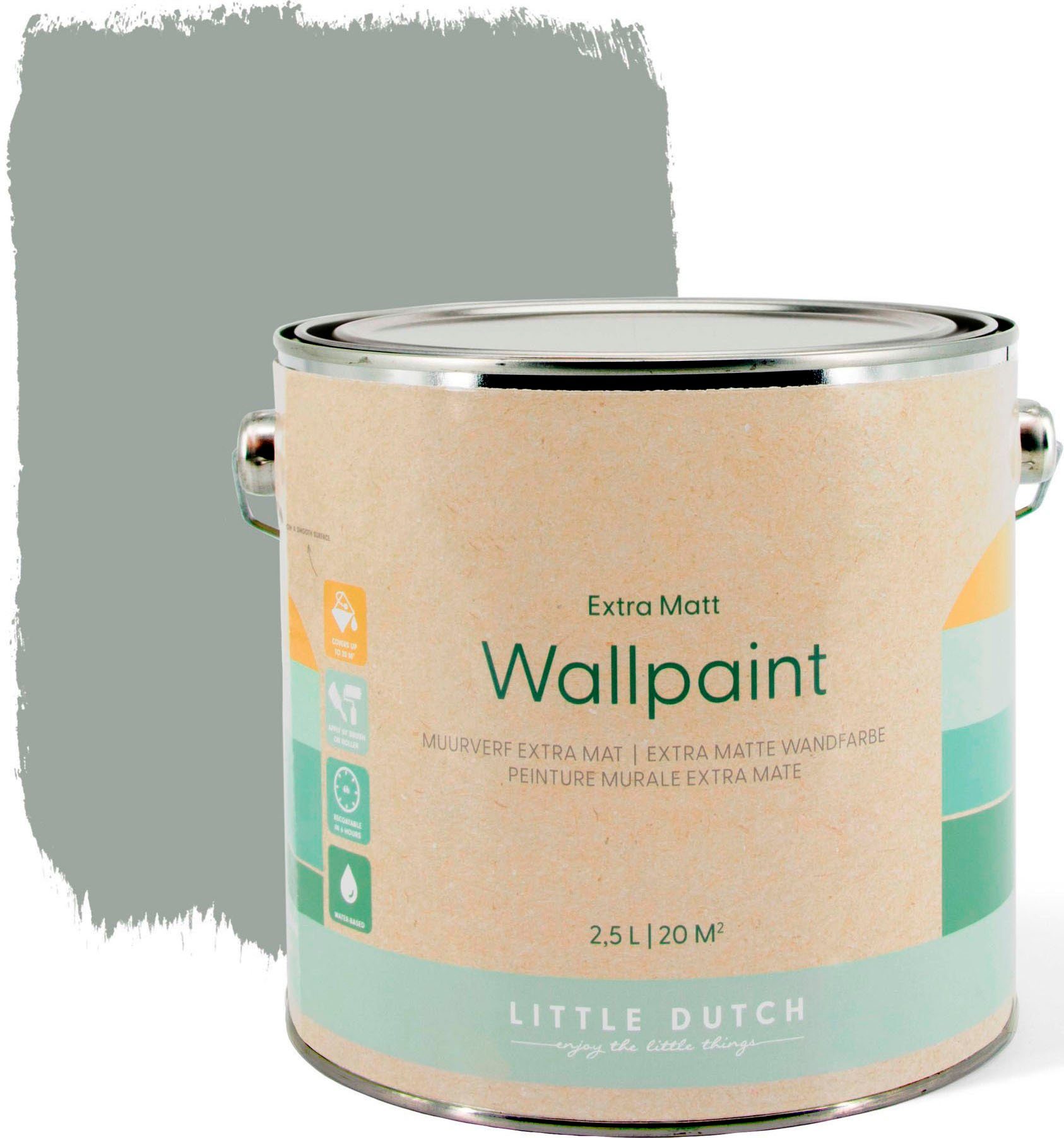 geeignet Kinderzimmer und für LITTLE Dusty waschbeständig, extra matt, hochdeckend Wandfarbe Wallpaint, Grau DUTCH