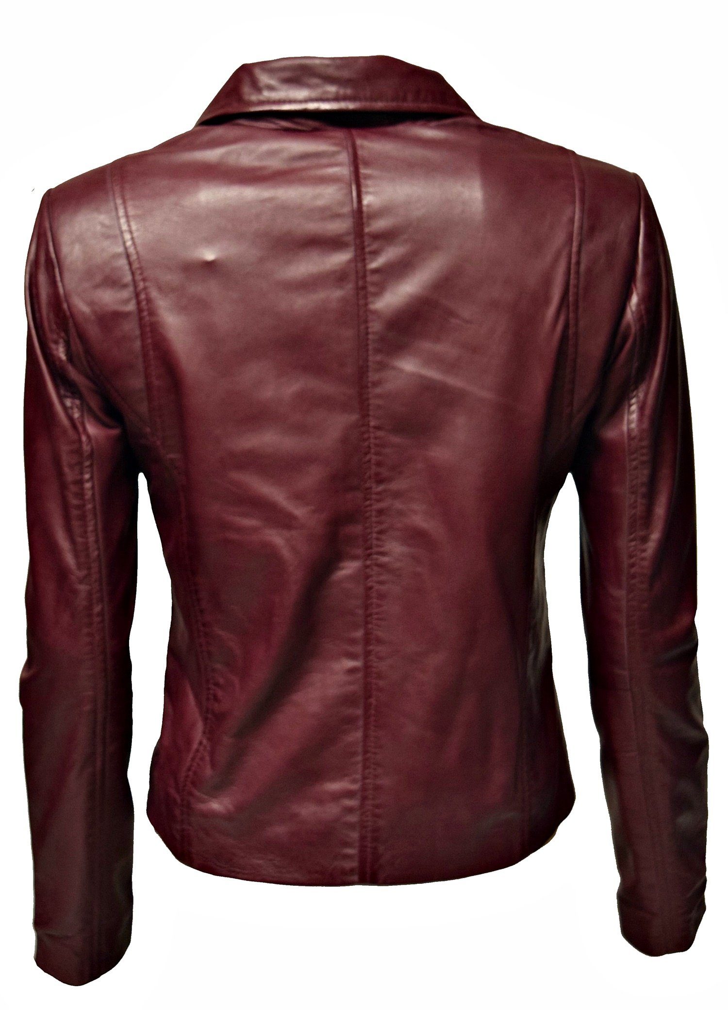 Zimmert Leather Lederjacke Bebie (1-St) Schwarz, Cognac Braun, Rot, weiss