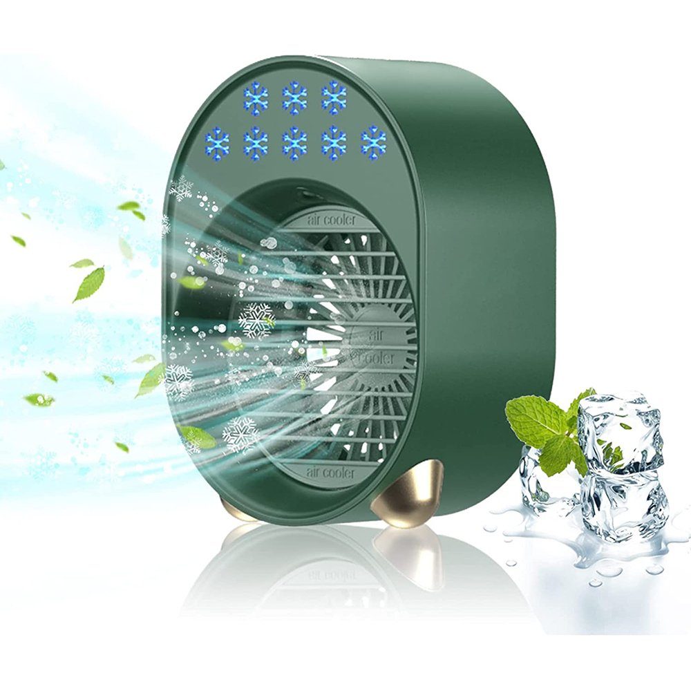 Luftkühler Ventilator, grün mit GelldG Mini Klimaanlage Verdunstungskühlung, Tischturmventilator