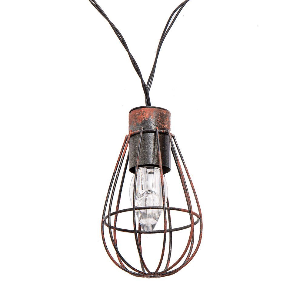 NOWA LED Solarleuchte, LED-Leuchtmittel fest verbaut, Warmweiß, Solar Lichterkette Aussen Solarlampe 10x LED Laternen Garten Retro
