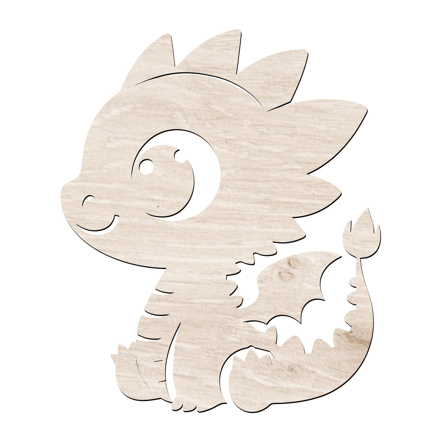 Namofactur LED Nachtlicht Kinder Drache Wanddeko DIY + LED Lampe, Holz Deko Beleuchtung Drache, Warmweiß - 2x Batterie CR2032, LED fest integriert, Warmweiß, RGB Farbwechsel, +gratis Edelstahl Halter, Lichterkette RGB Farbwechsel, Fernbedienung