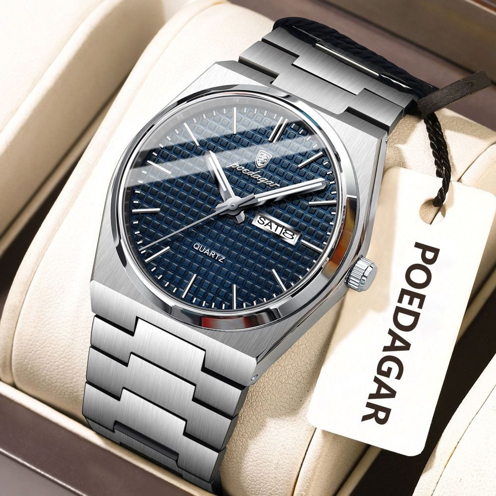 POEDAGAR Quarzuhr POEDAGAR 821 Herren-Armbanduhr – modisch, Edelstahl, Quar günstig online kaufen