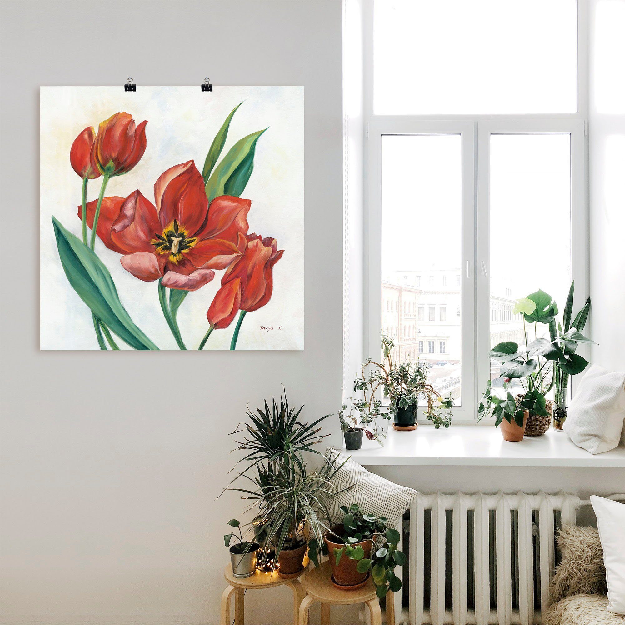 Artland Wandbild versch. Leinwandbild, Blumenbilder St), I, Größen Poster Wandaufkleber als Tulpen (1 in Alubild, oder