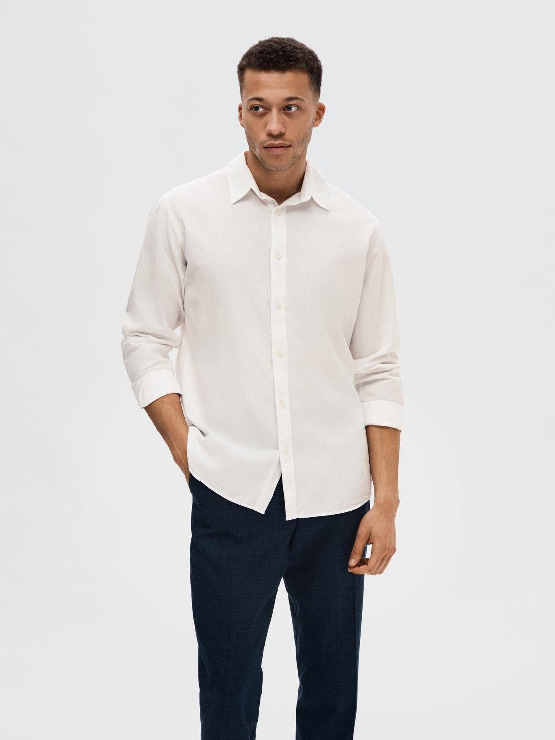 SELECTED HOMME Leinenhemd NEW-LINEN SHIRT unifarben