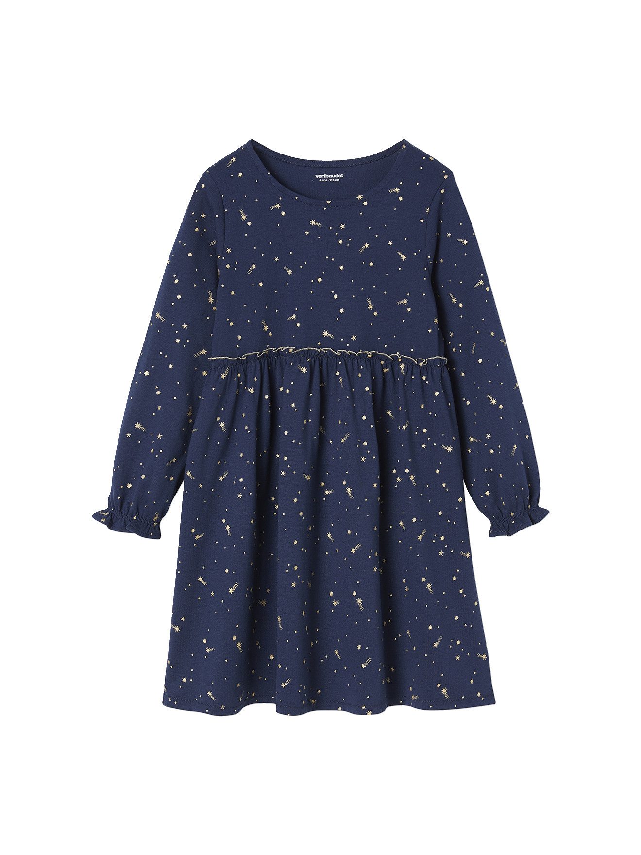 vertbaudet Minikleid Festliches Mädchen Kleid mit Glanzsternen
