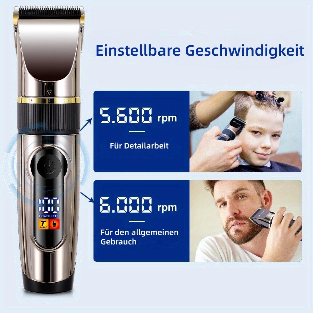 HATTEKER Haarschneider RFC-690, Haartrimmer, Bartschneider, LED Display