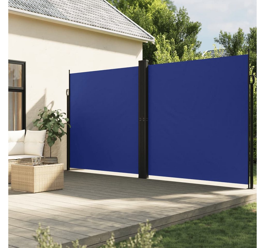 Thumbnail - vidaXL Seitenmarkise Sichtschutz Windschutz Ausziehbar Blau 200x600 cm