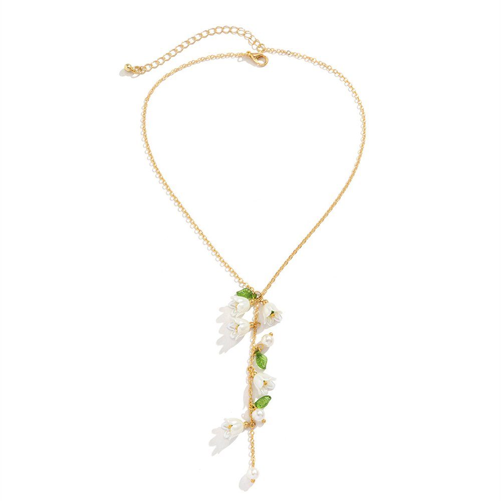 Blumen-Anhänger Rouemi Kompakt-Halskette Choker Damen-Halskette,