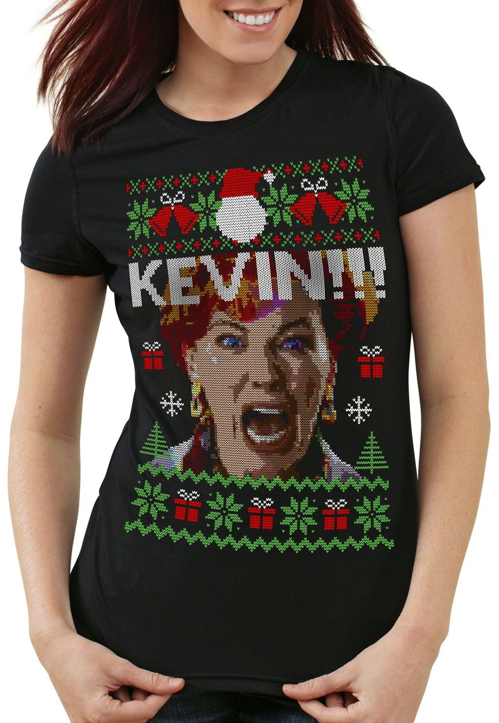 style3 T-Shirt Allein zu Haus Kevin Weihnachten Weihnachts Pullover ugly sw günstig online kaufen