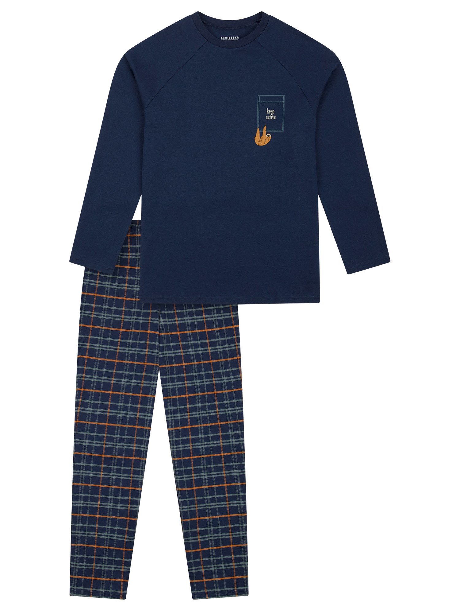 Schiesser Pyjama Nightwear 3 (2 tlg) schlafanzug schlafmode bequem
