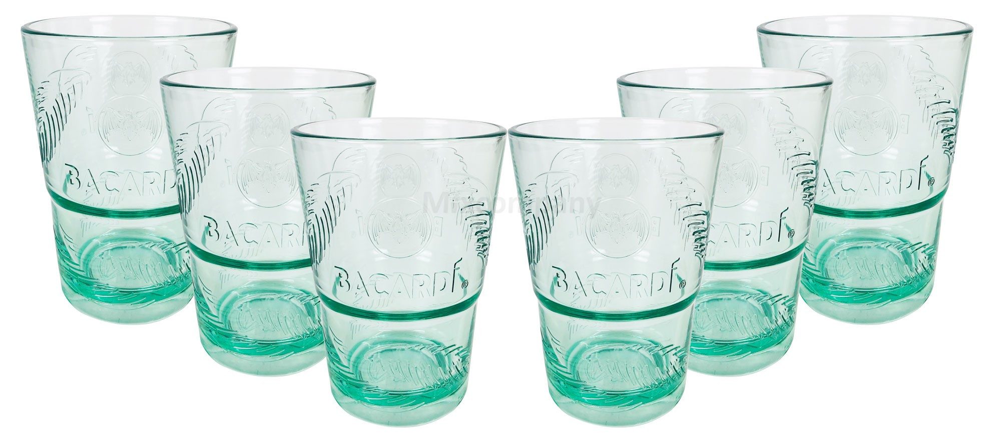 Acar Longdrinkglas Bacardi Rum KUNSTSTOFF Glas - Gläser Set - 6x Kunststoff Gläser Moj