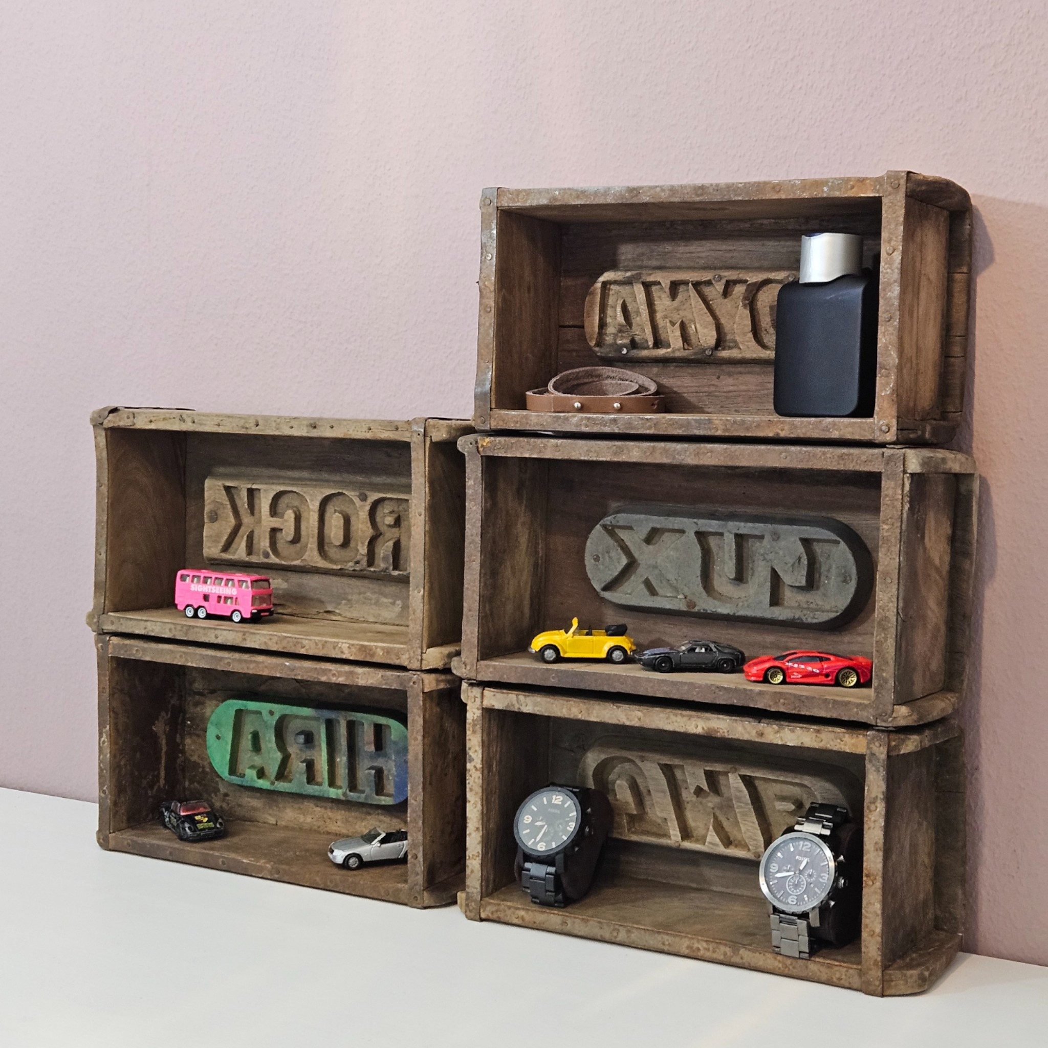 Meinposten Holzkiste Ziegelform Ziegelsteinform recyceltes Kasten 31 cm Original rustikal (1 St) – Bild 5 von 5