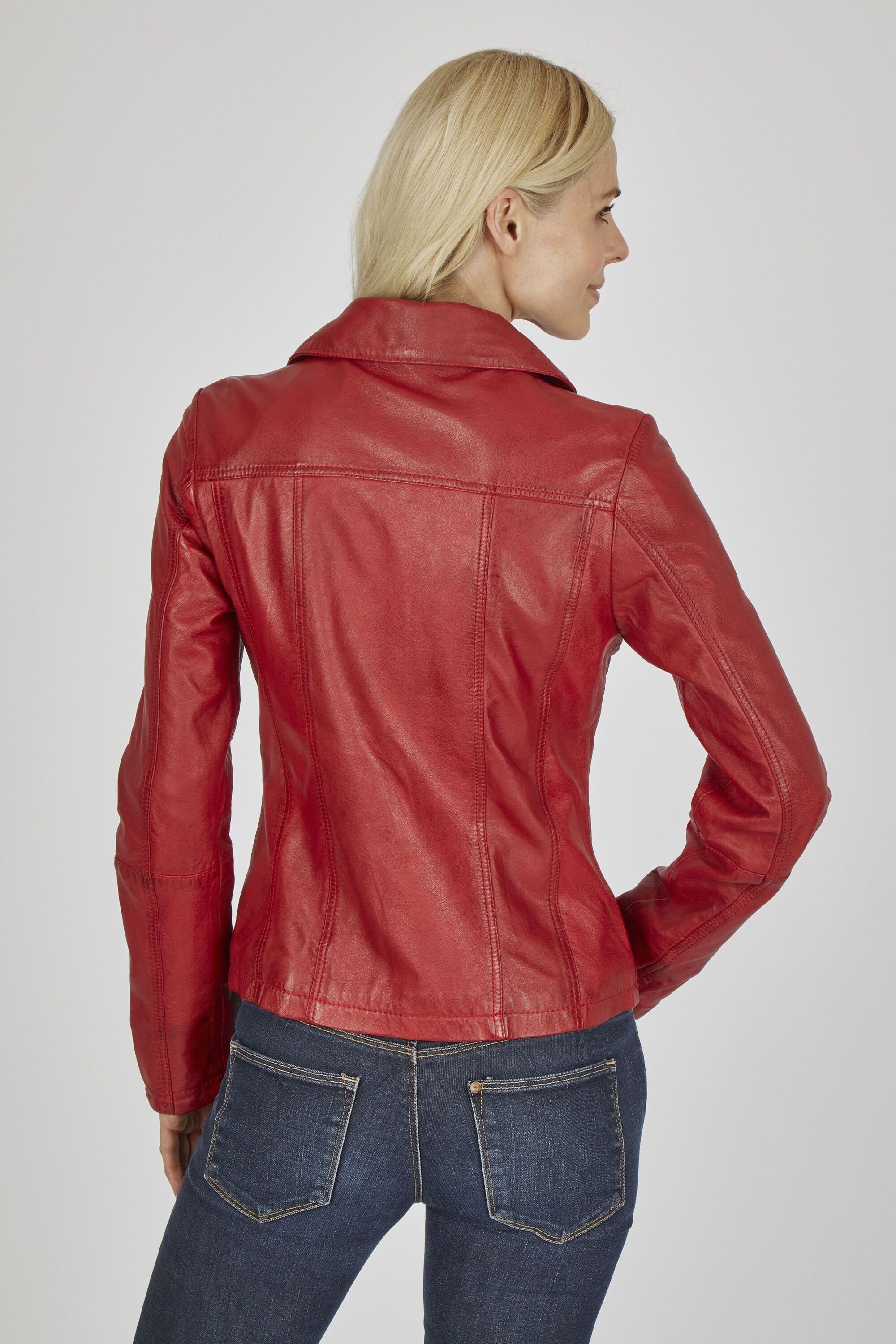 7eleven Lederjacke SEVINCA (1-St) mit Ziernähten