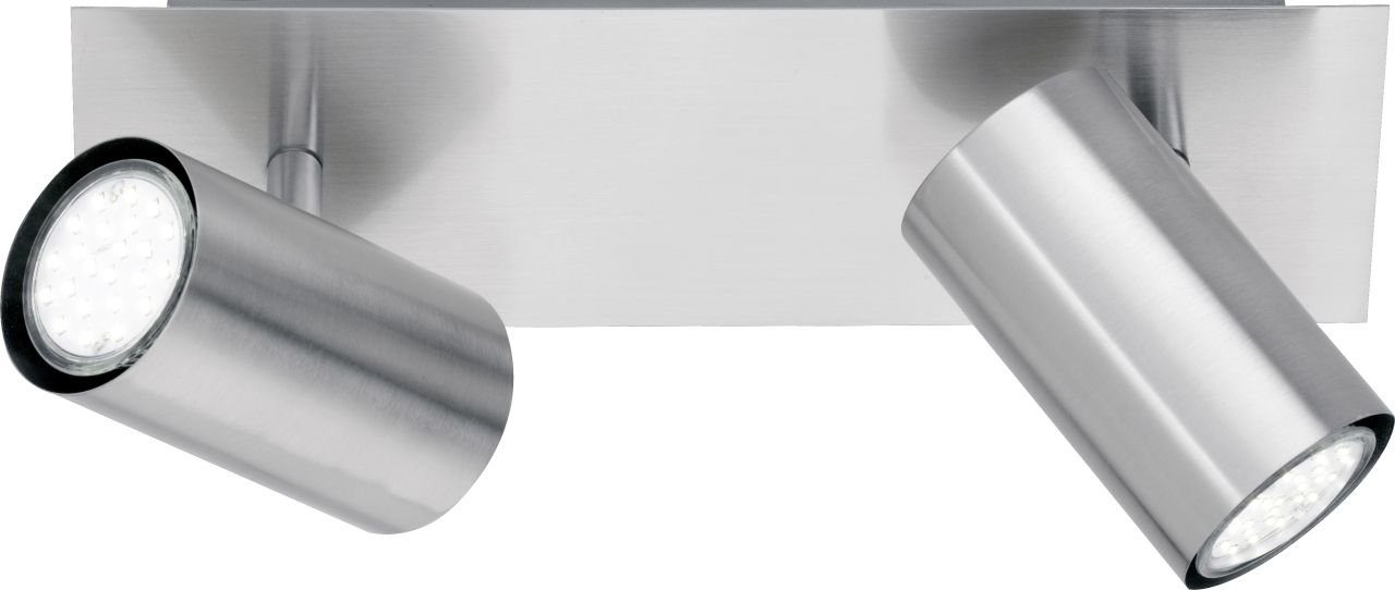 TRIO Leuchten LED Deckenstrahler Trio Leuchten 2er Spot Marley GU10, nickel matt, Ohne Leuchtmittel, Nicht dimmbar ohne Bewegungsmelder