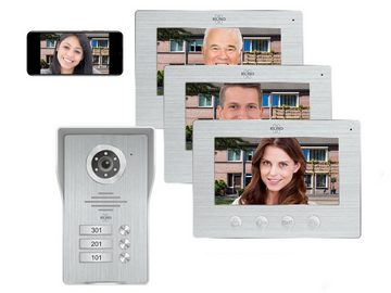Elro Video-Türsprechanlage (Innenbereich, Außenbereich, IP Klingelanlage 3 Familienhaus, Tür-Klingel Sprechanlage mit Kamera)