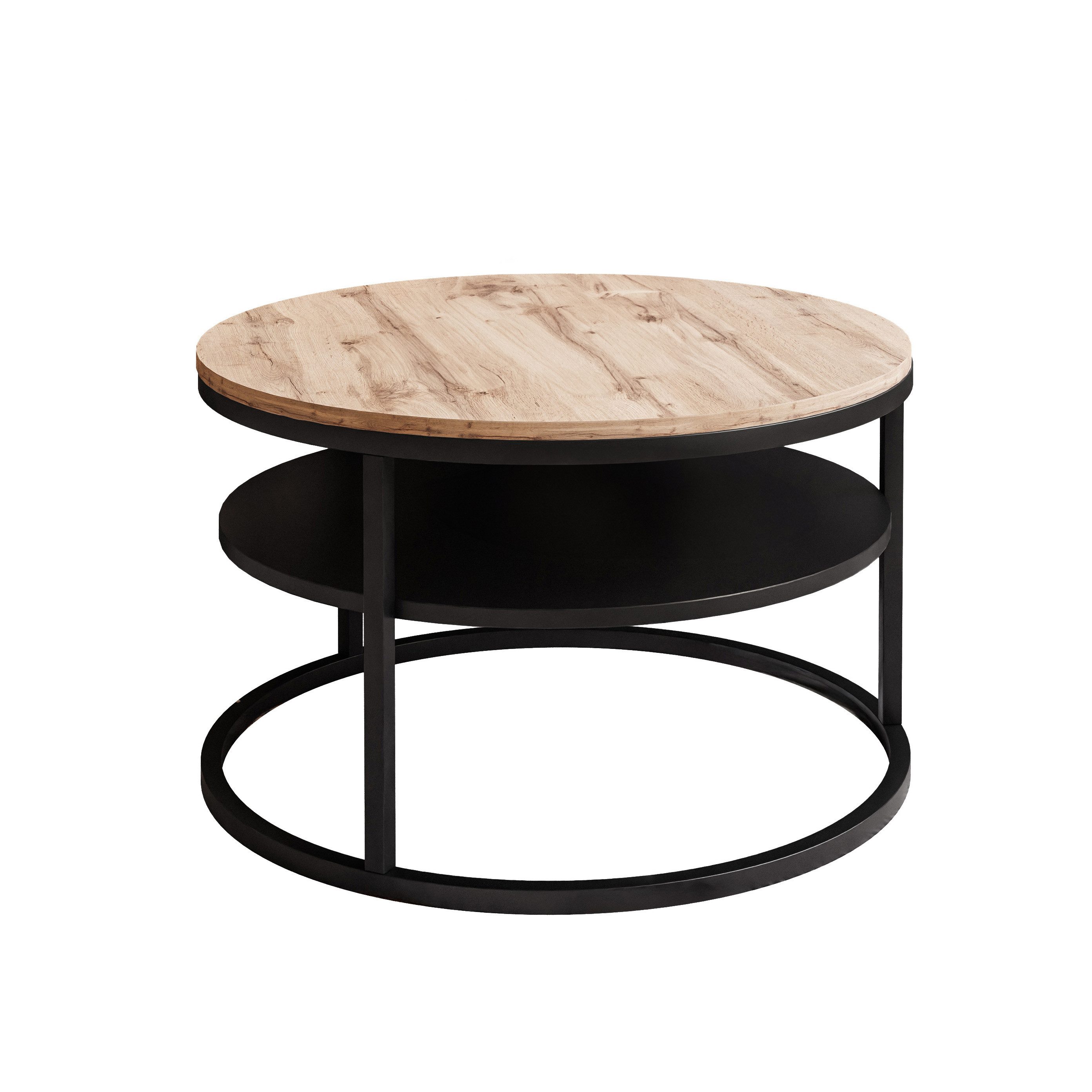 Lookway Couchtisch CIRI SLIM LOFT mit Ablage (1 Tisch), Durchmesser: ⌀ 60 c günstig online kaufen