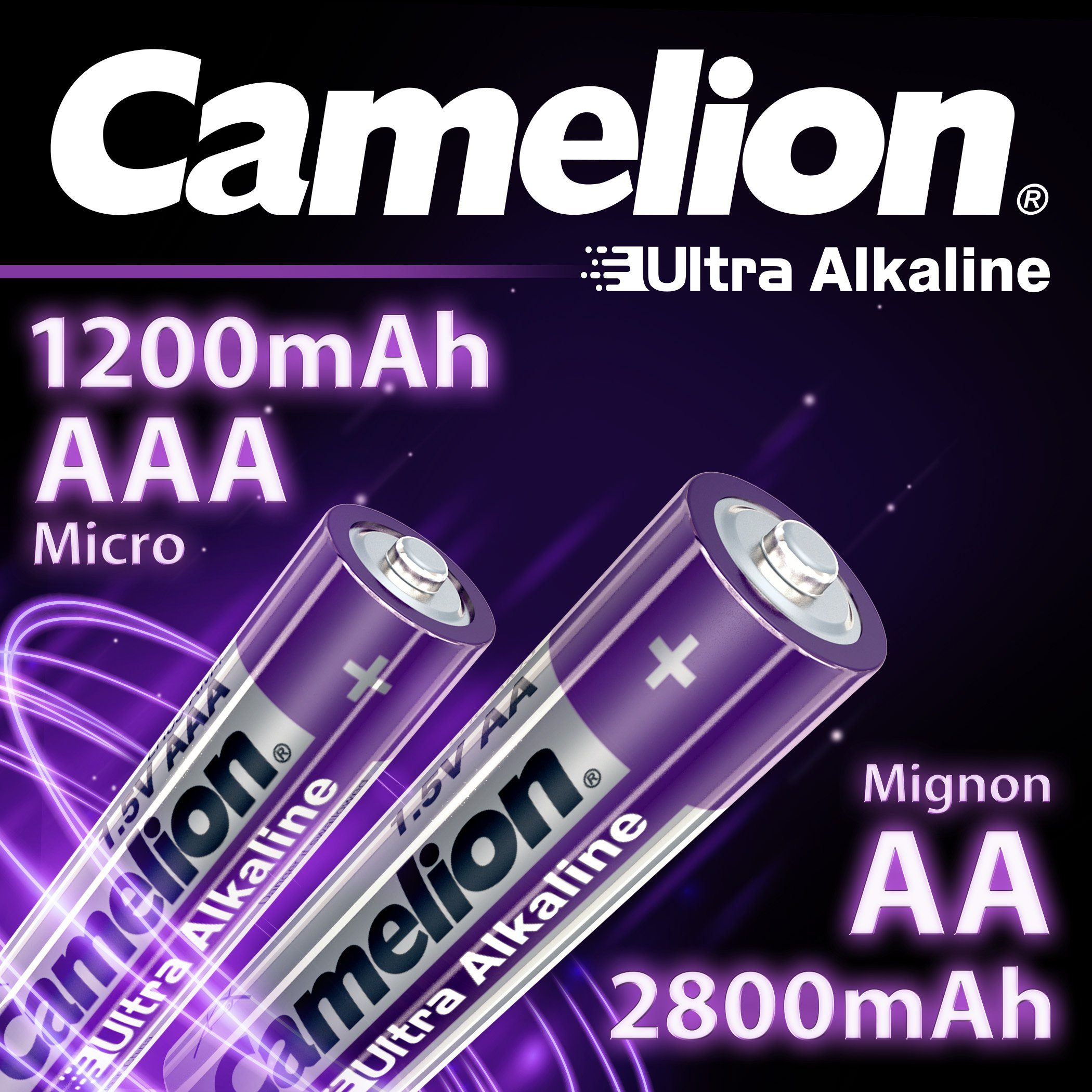 Camelion Camelion Ultra Alkaline (120 Batterien, Ultra Langlebige 120 langlebig AAA Batterien Batterie, St), Stück, AA + 60 60