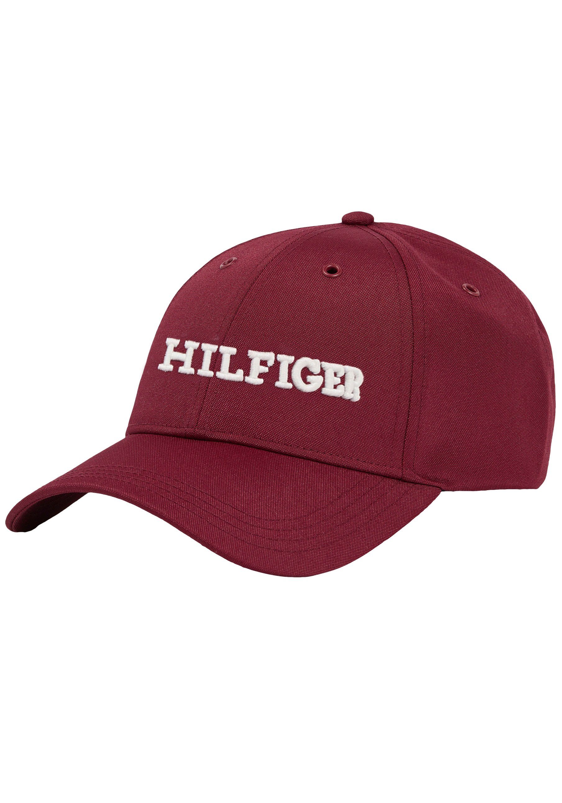 Logo mit Hilfiger großer Cap Hilfiger HILFIGER vorn CAP Stickerei Baseball Rouge Tommy