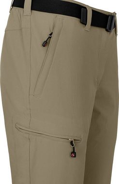 Bergson Zip-off-Hose YORK Capri Zipp-Off Damen Wanderhose, vielseitig, pflegeleicht, Kurzgrößen, beige