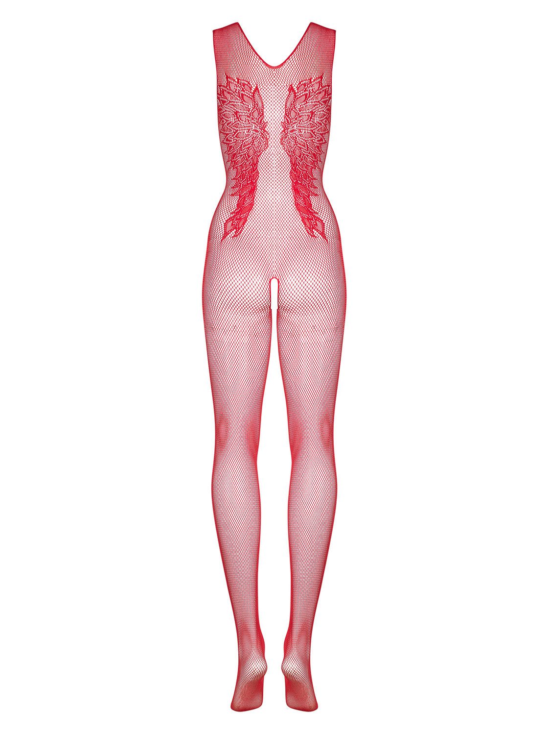 Obsessive Bodystocking Catsuit in rot ouvert elastisch transparent