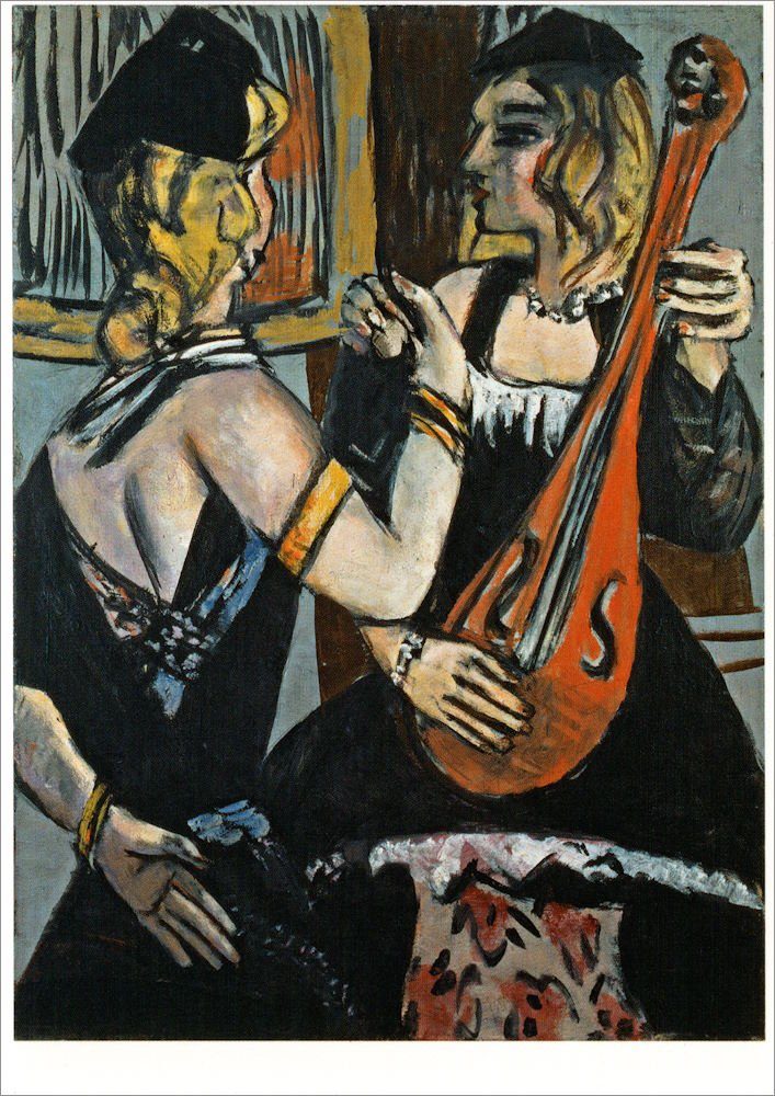 Postkarte Kunstkarte Max Beckmann "Kabarettistinnen"