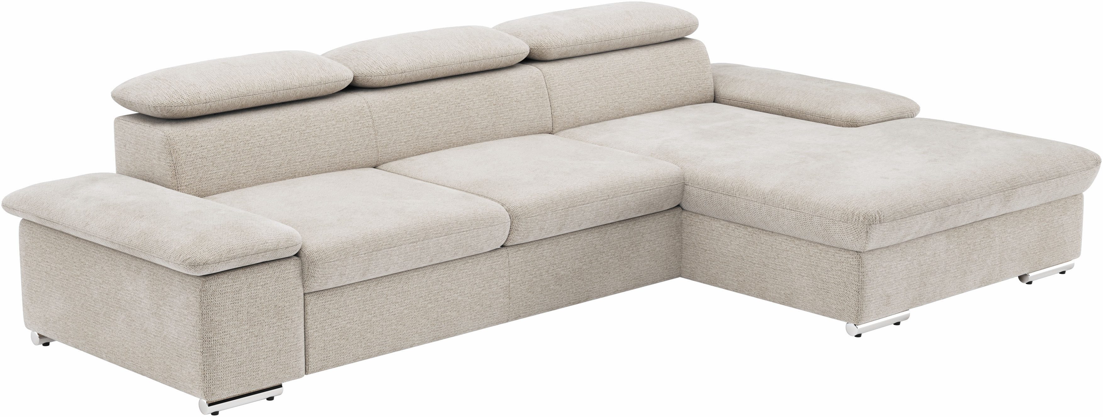 sit&more Ecksofa Valantine L-Form, B: 286 cm, mit Arm- & Kopfteilverstellung, optional mit Bettfunktion