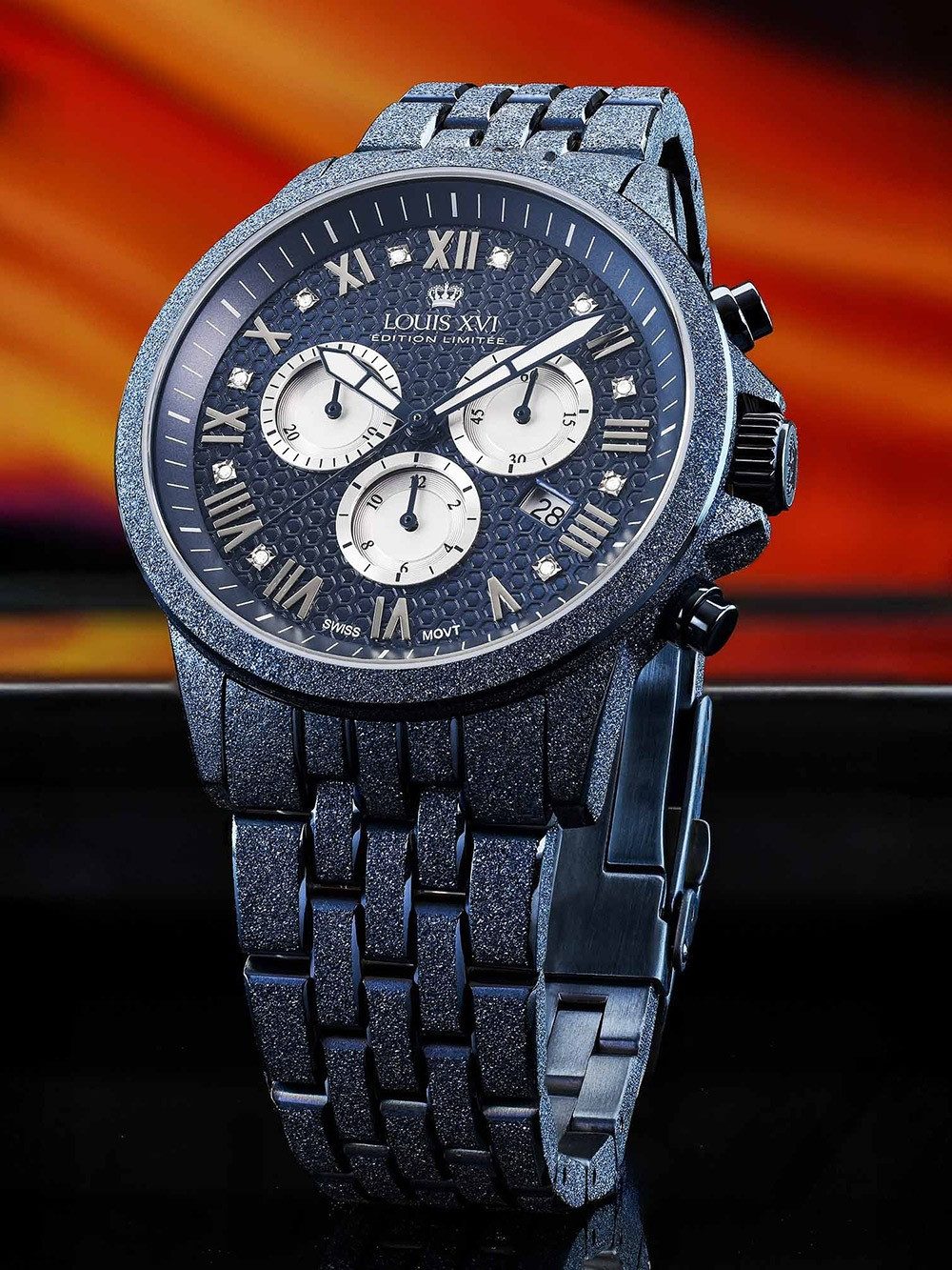 LOUIS XVI Quarzuhr Louis XVI LXVI3680 Herrenuhr Aramis Frosted 2.0 Diamond Chronograph 43 Louis XVI LXVI3680 Herrenuhr Aramis Frosted 2.0 Diamond Chronograph 43mm 5ATM