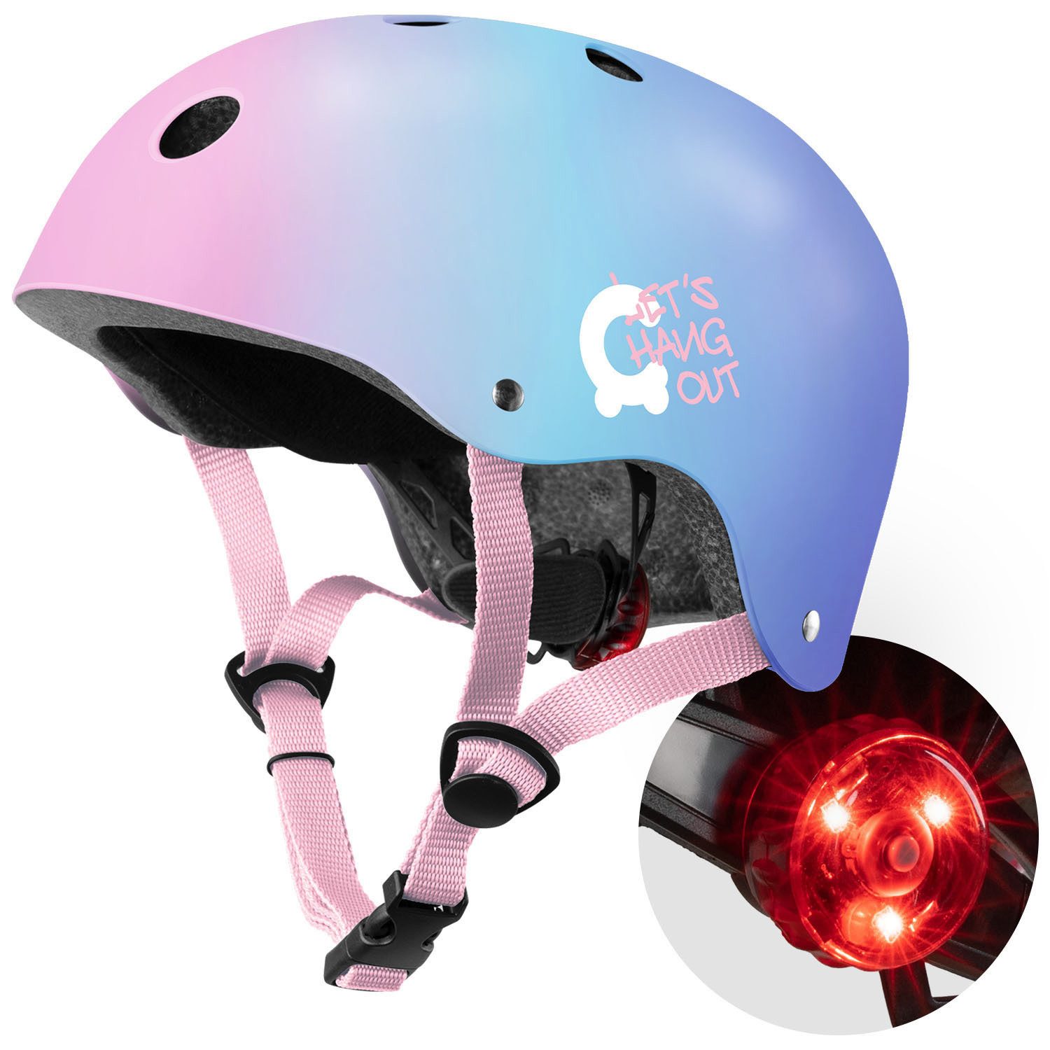 Cariboo Kinderhelm CARIBOO LED-Licht verstellbar 48-52cm EN1078