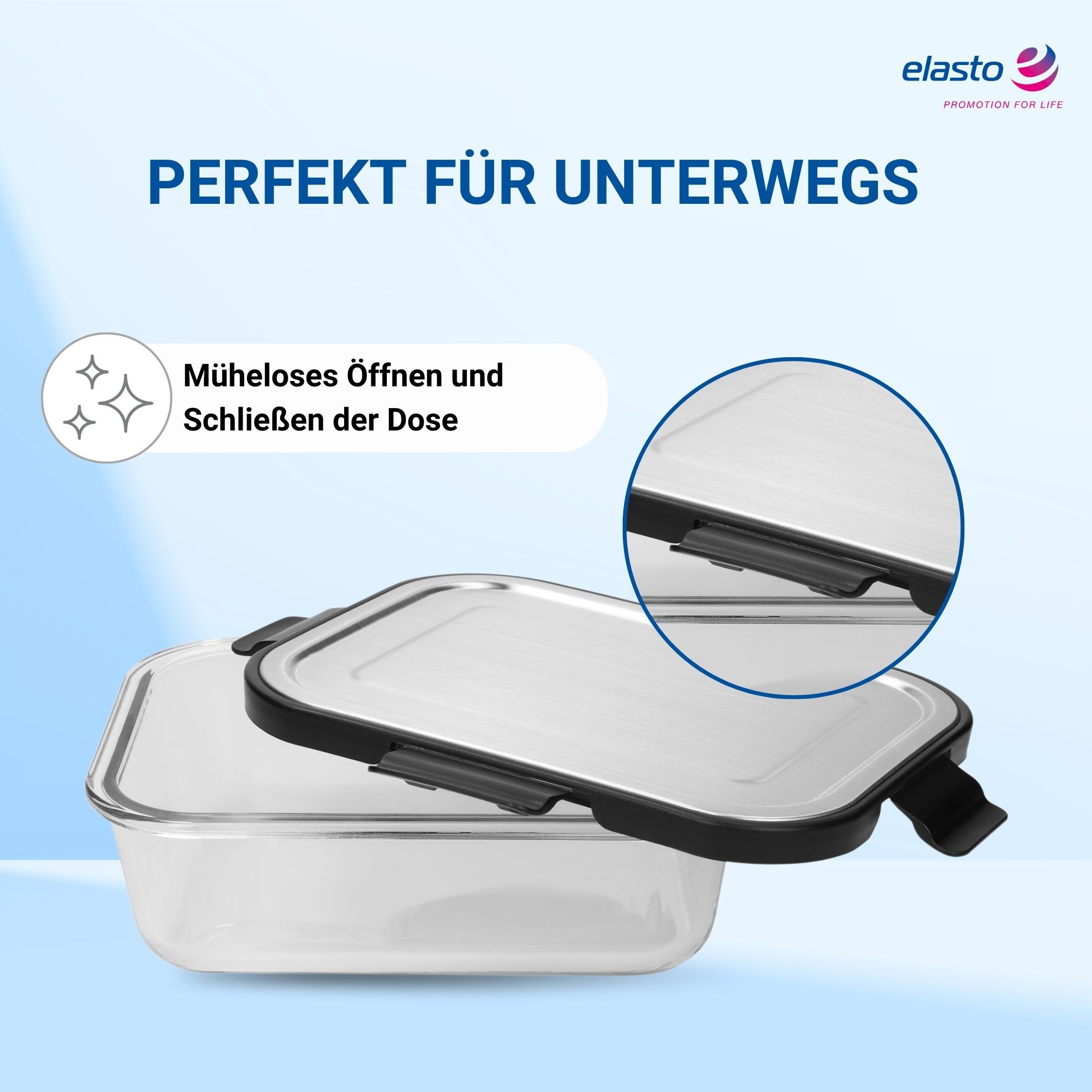 elasto Lunchbox Glasbox LOKA 640 ml auslaufsichere Meal Prep Box – Bild 4 von 5