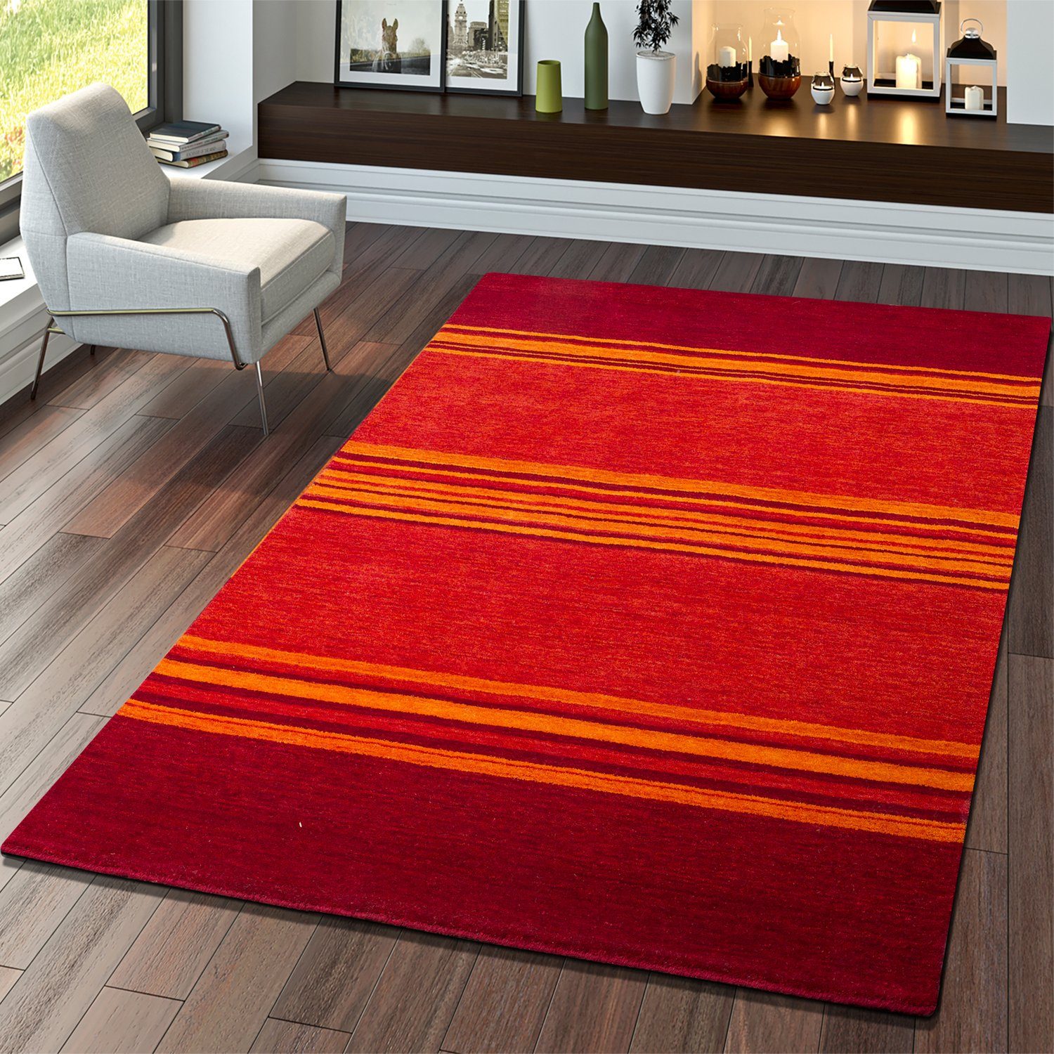Teppich Hochwertig Terrakotta, In Handgefertigt Modern mm TT Gabbeh 13 rechteckig, Höhe: Meliert Home, Wolle